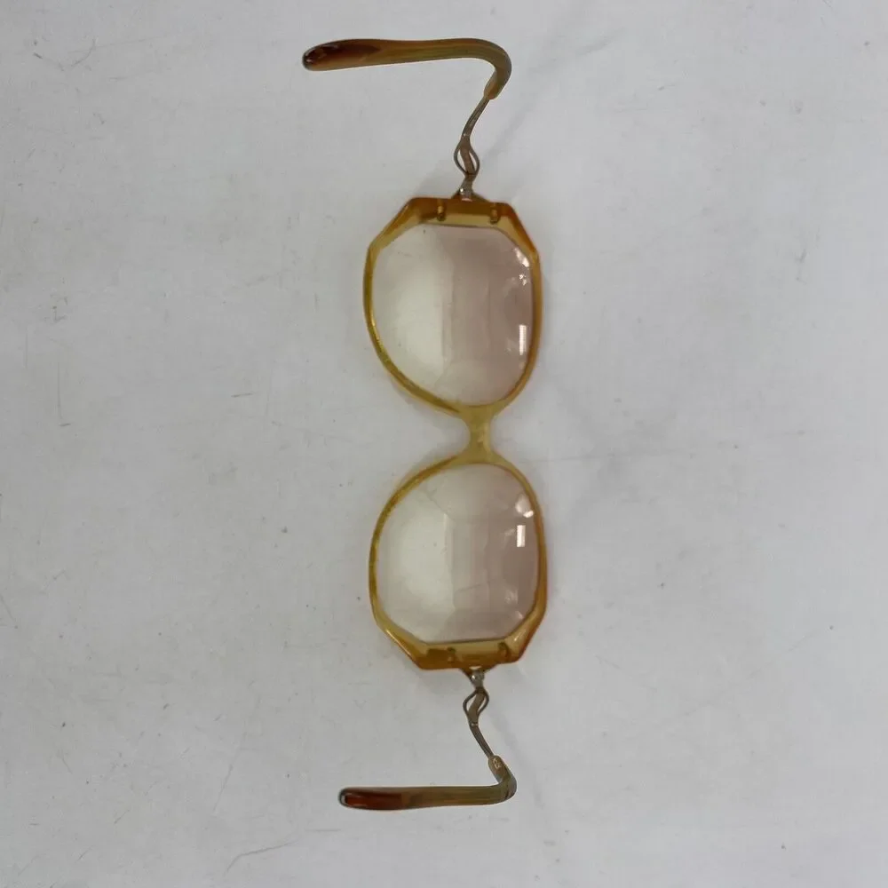Vintage Metzler Eyeglasses Frames Amber Oversized Square 57/80 482 130 Womens